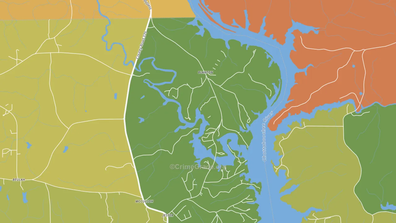 Blanton, AL Map of Theft Rates