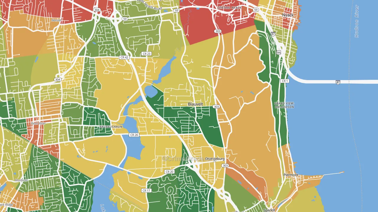 Blauvelt, NY Map of Theft Rates