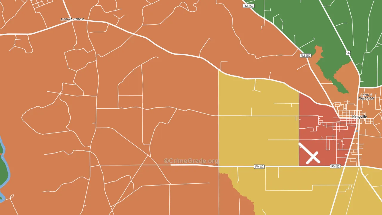 Bleakwood, TX Map of Theft Rates