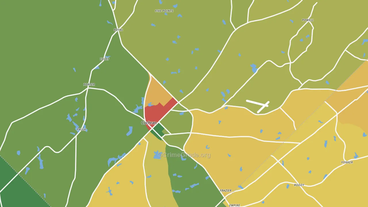 Bleckley County, GA Map of Theft Rates
