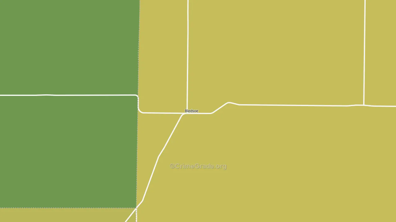 Bledsoe, TX Map of Theft Rates