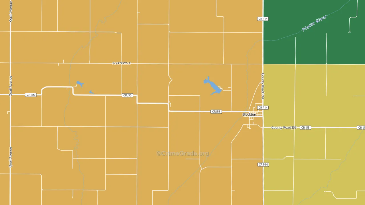 Blockton, IA Map of Theft Rates