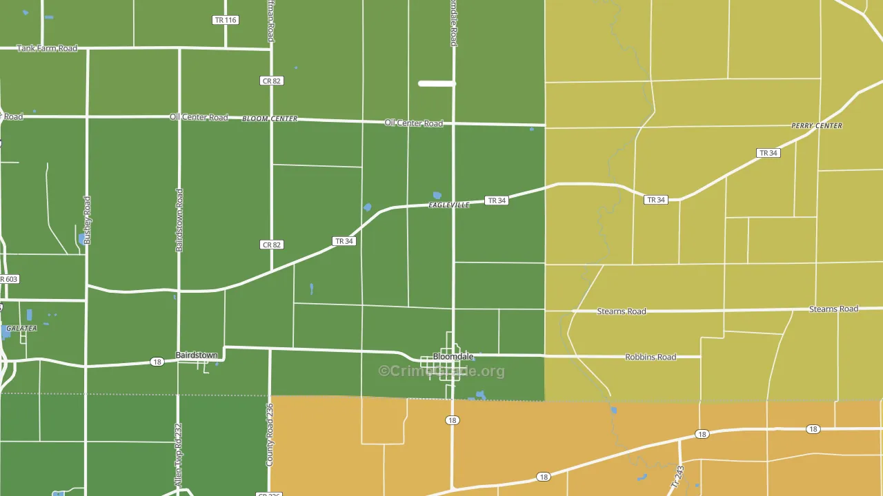 Bloomdale, OH Map of Theft Rates