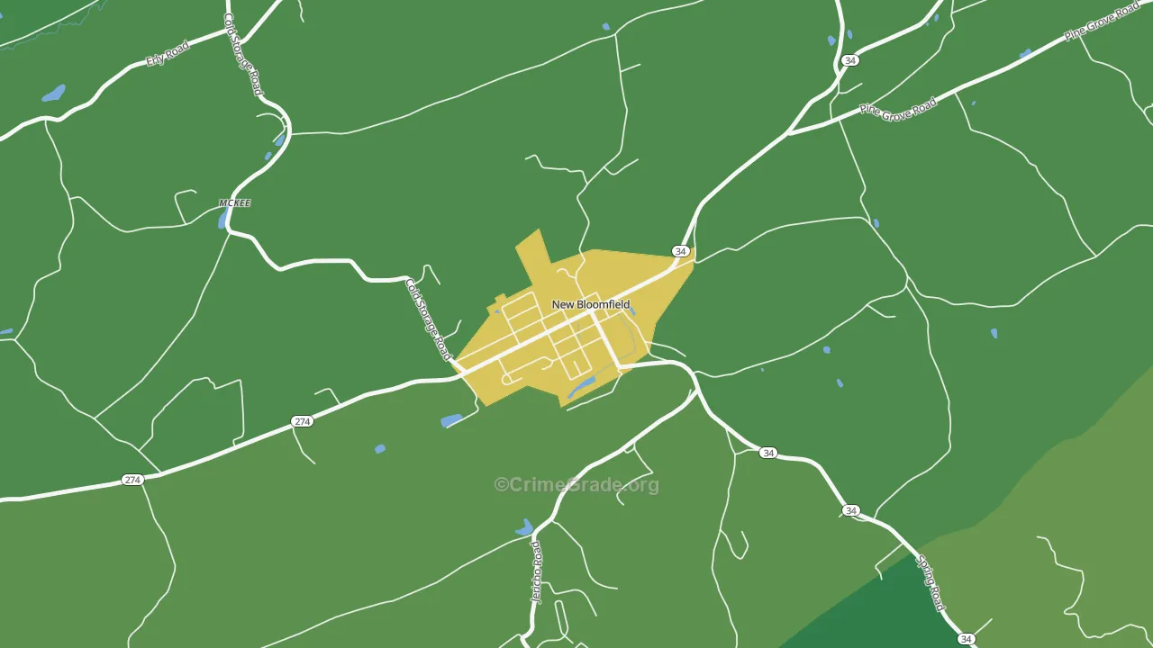 Bloomfield, PA Map of Theft Rates