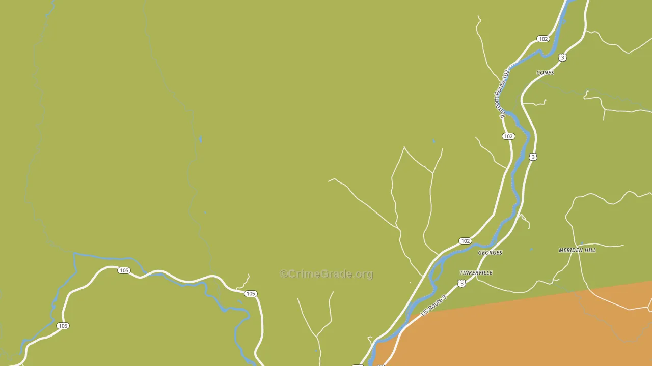Bloomfield, VT Map of Theft Rates