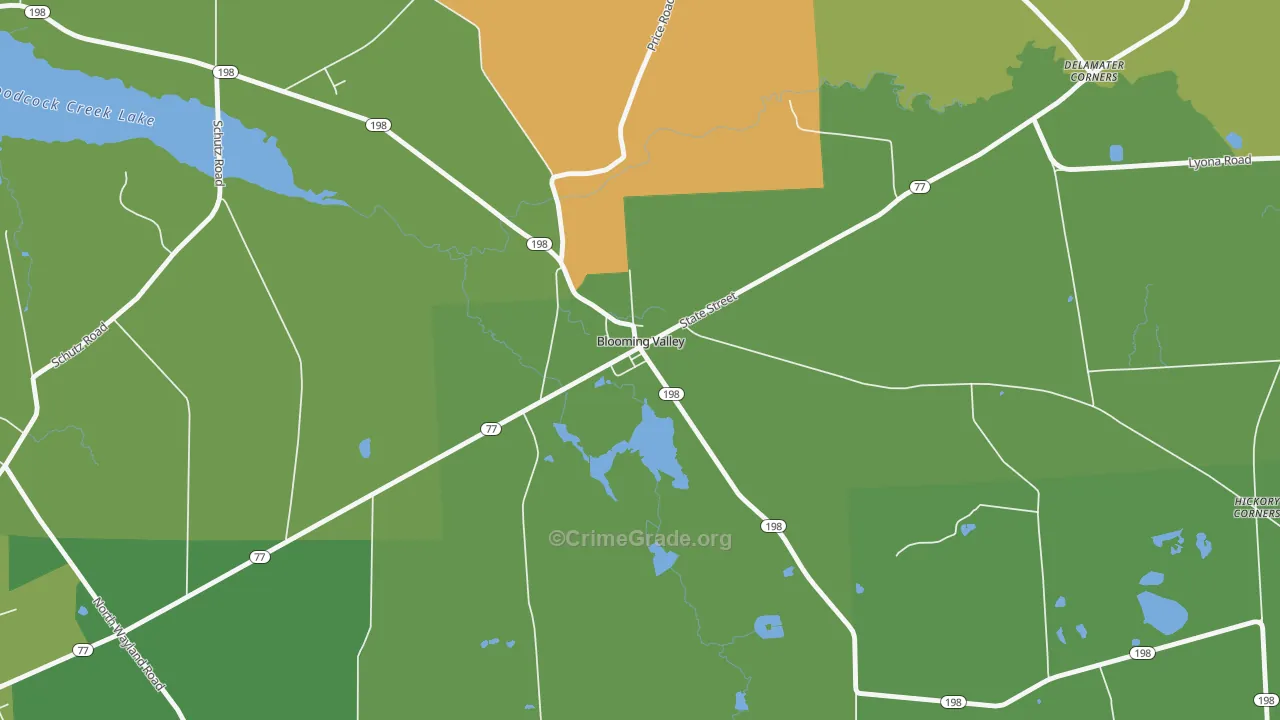 Blooming Valley, PA Map of Theft Rates