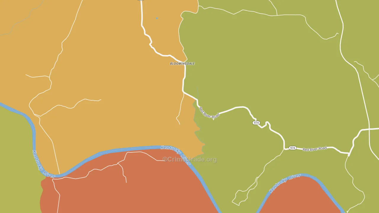 Bloomingdale, KY Map of Theft Rates