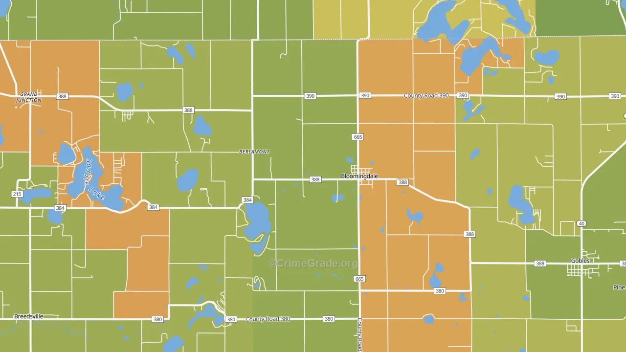 Bloomingdale, MI Map of Theft Rates