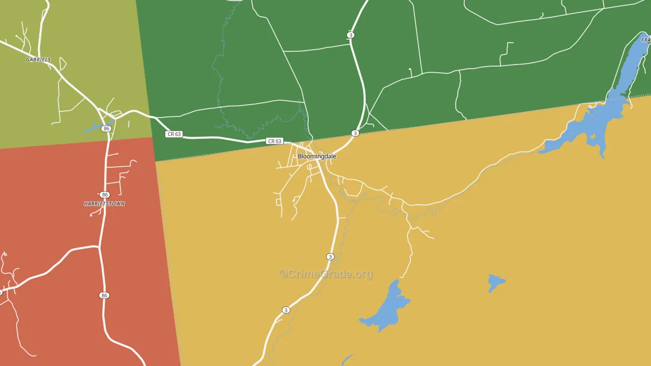 Bloomingdale, NY Map of Theft Rates