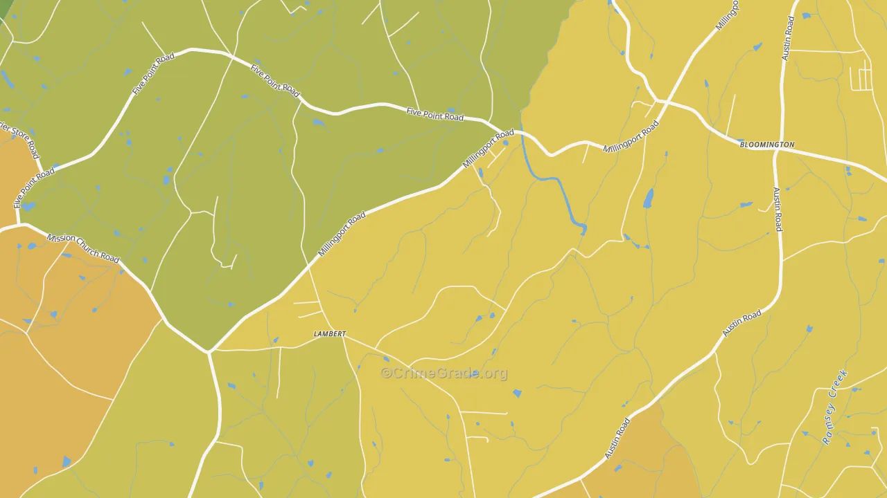 Bloomington, NC Map of Theft Rates
