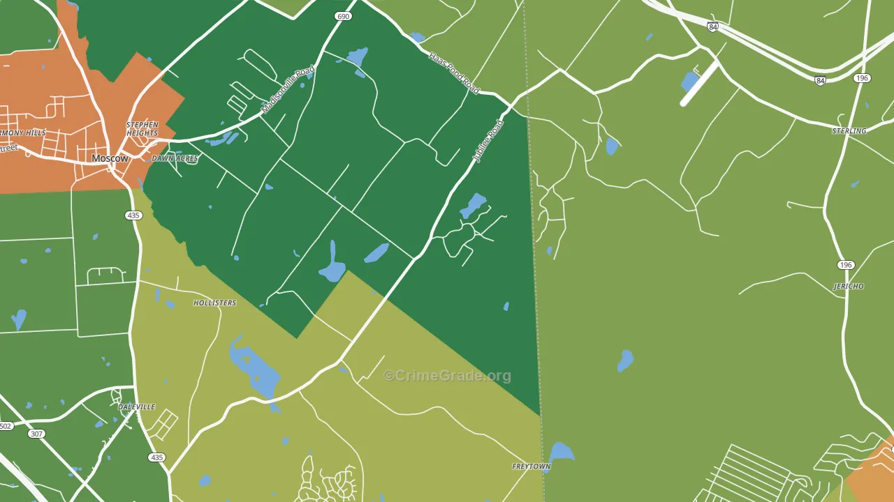 Bloomington, PA Map of Theft Rates
