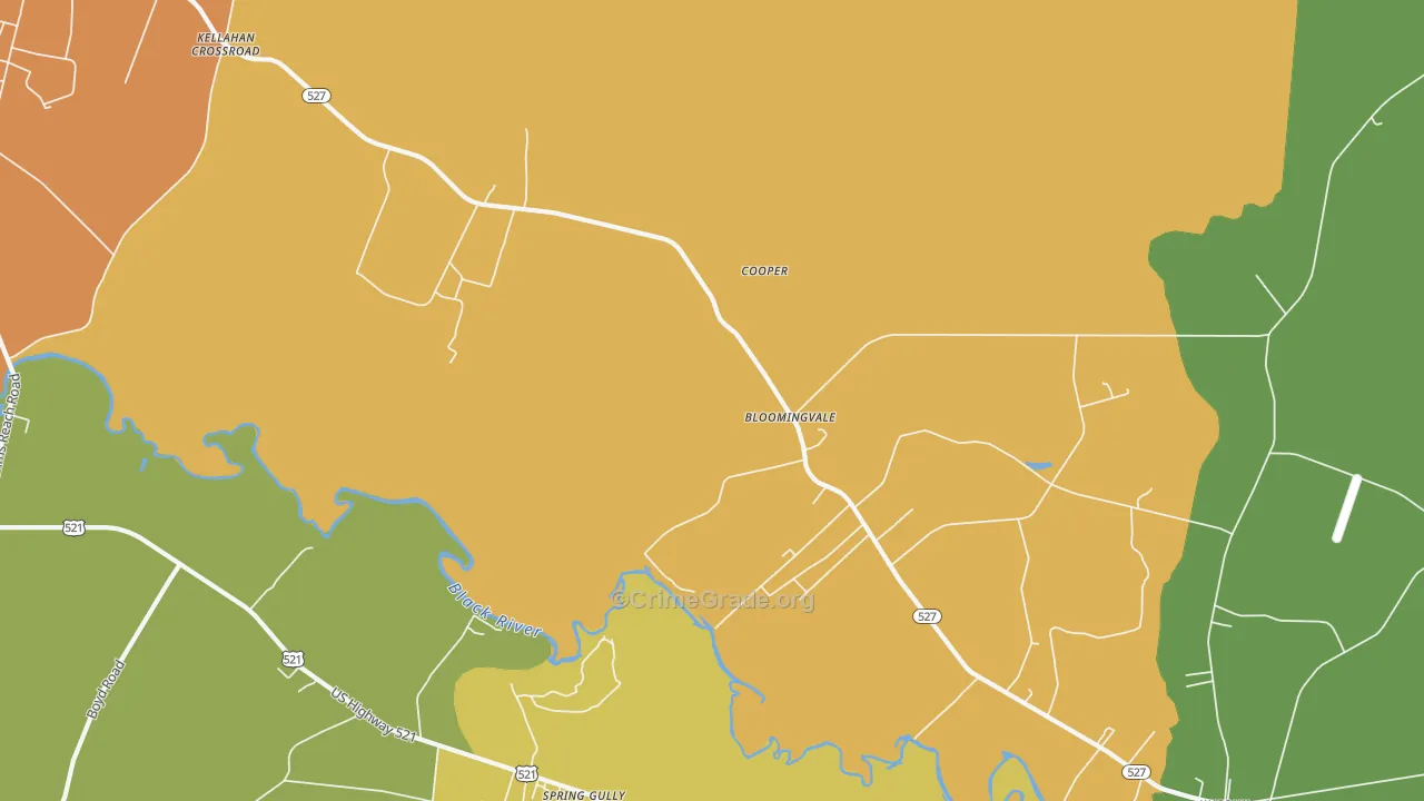 Bloomingvale, SC Map of Theft Rates