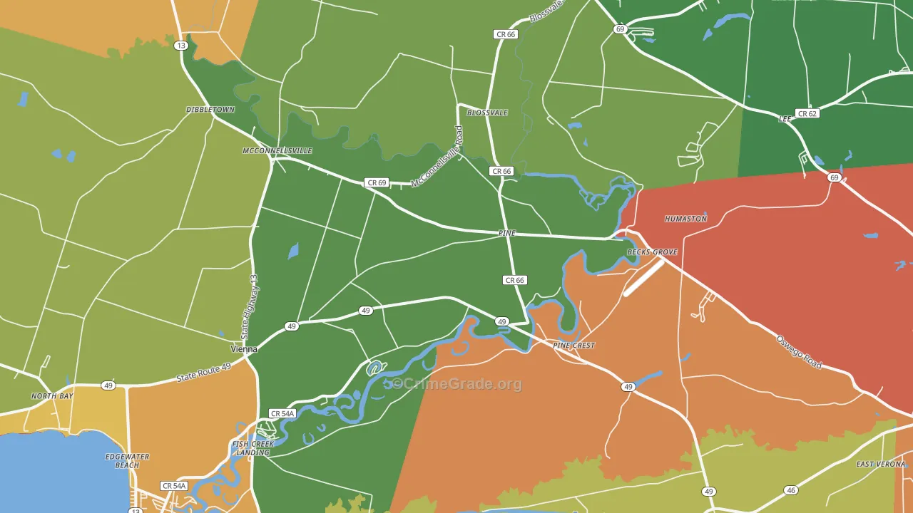 Blossvale, NY Map of Theft Rates