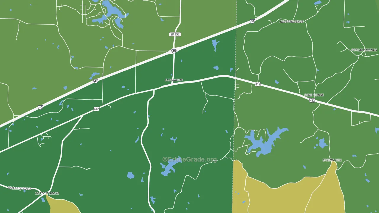 Blue Goose, TN Map of Theft Rates