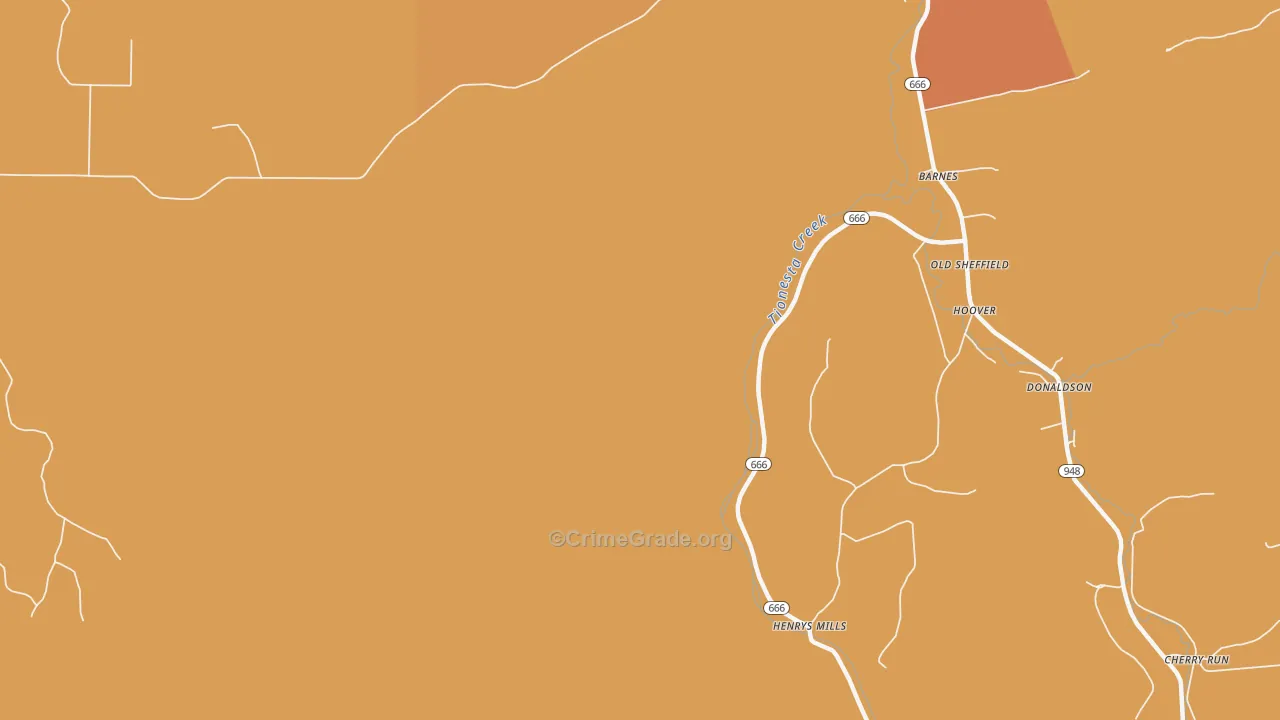 Blue Jay, PA Map of Theft Rates
