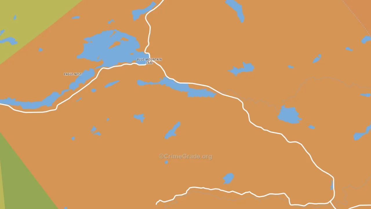 Blue Mountain Lake, NY Map of Theft Rates