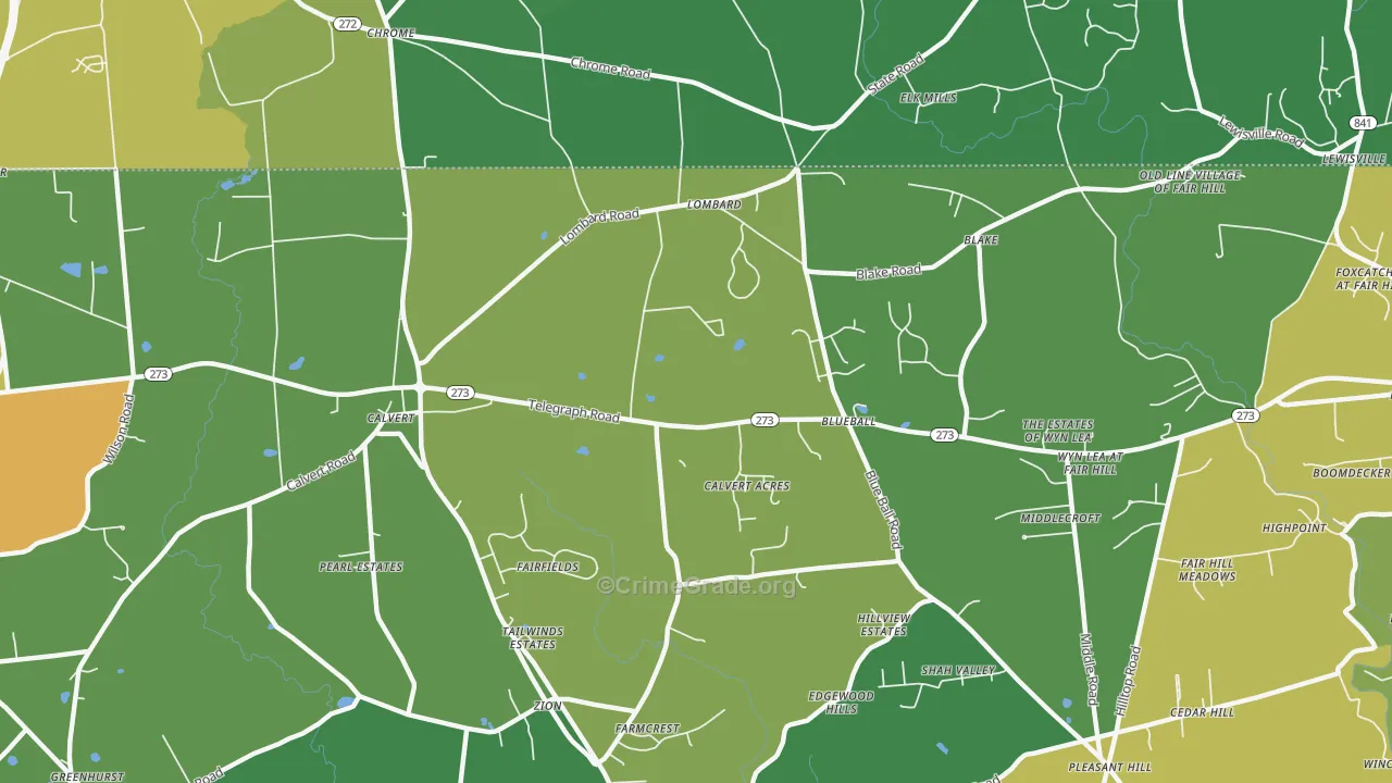 Blueball, MD Map of Theft Rates