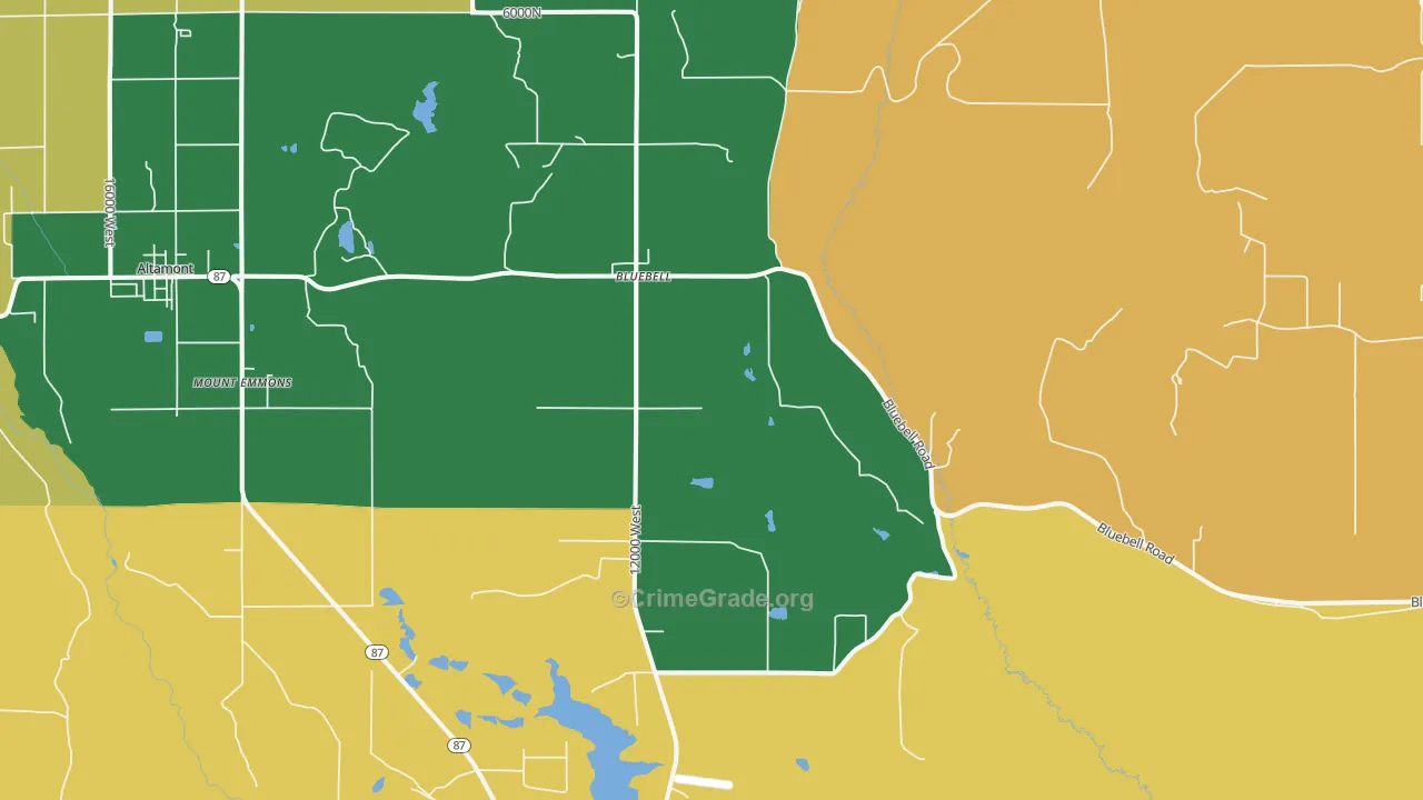 Bluebell, UT Map of Theft Rates