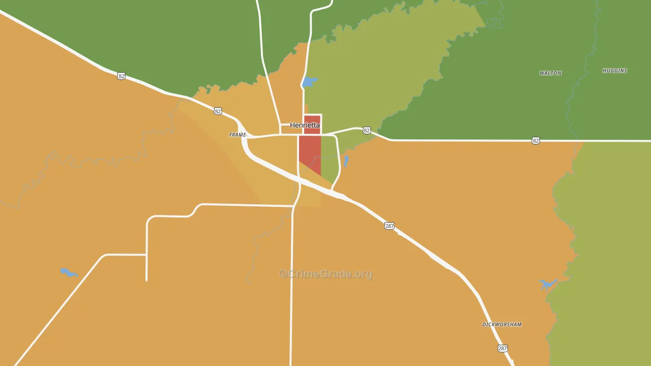 Bluegrove, TX Map of Theft Rates