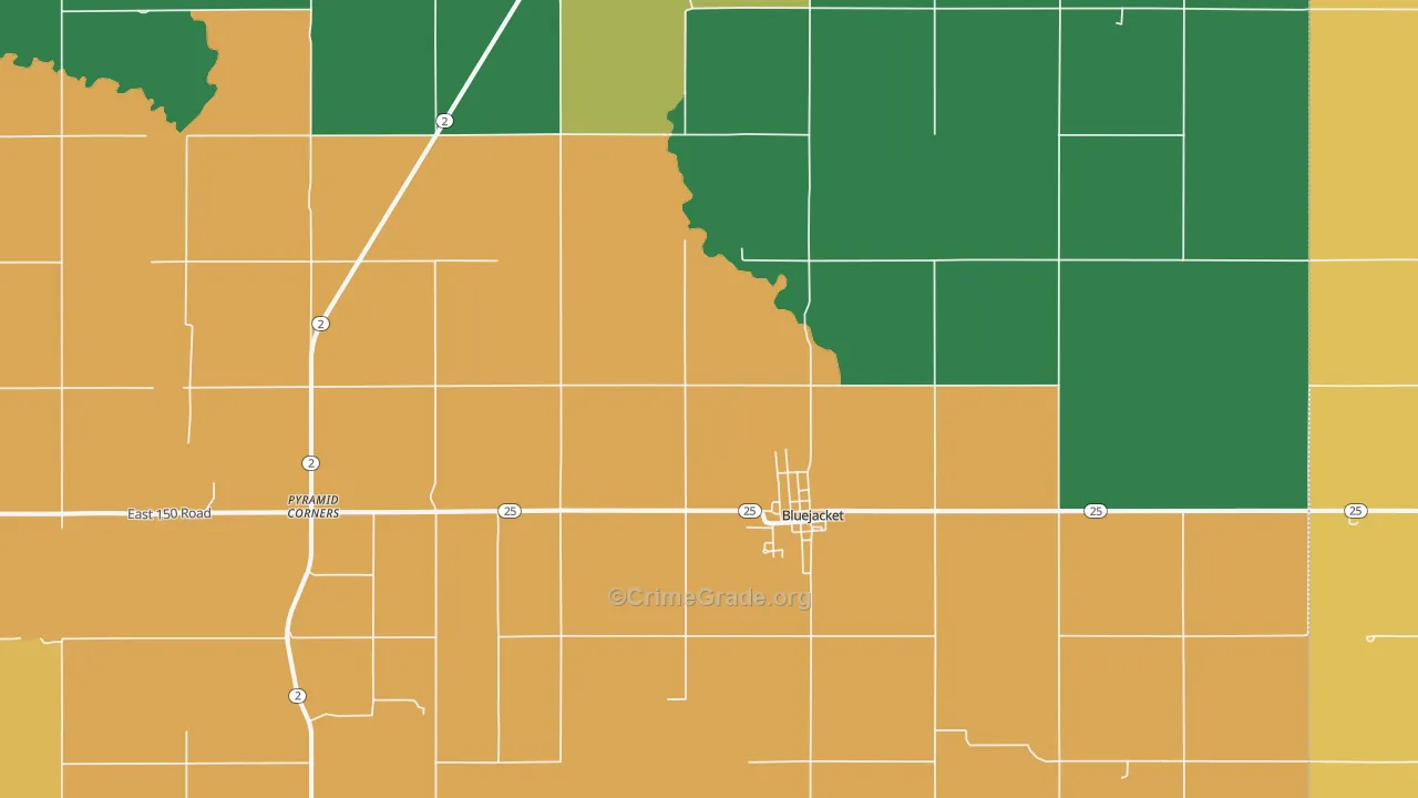 Bluejacket, OK Map of Theft Rates
