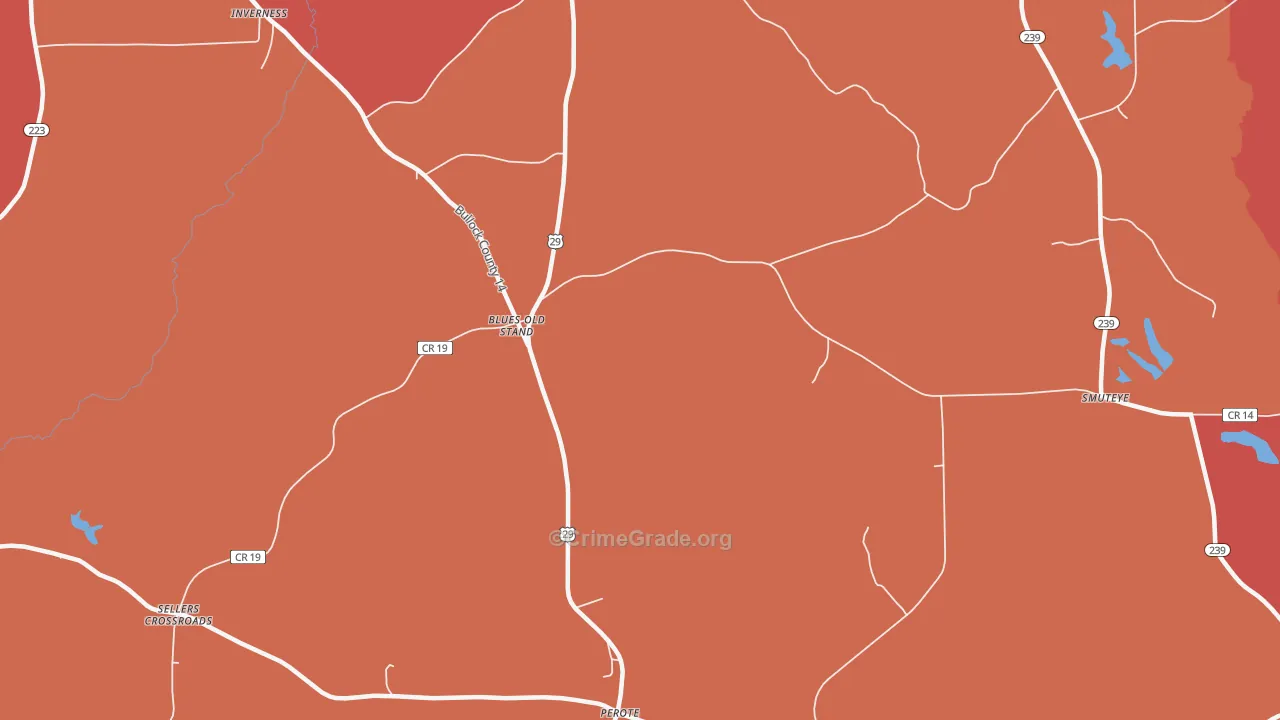 Blues Old Stand, AL Map of Theft Rates
