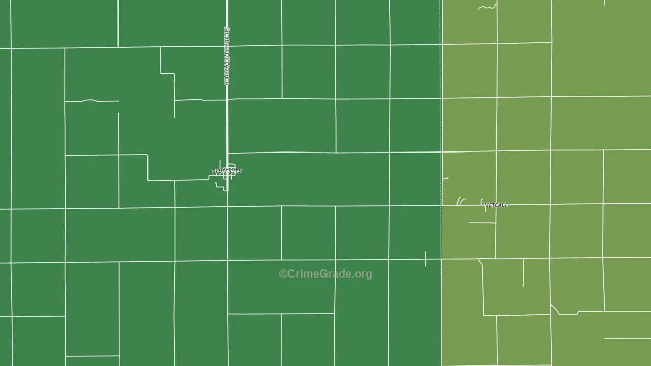 Bluff City, KS Map of Theft Rates
