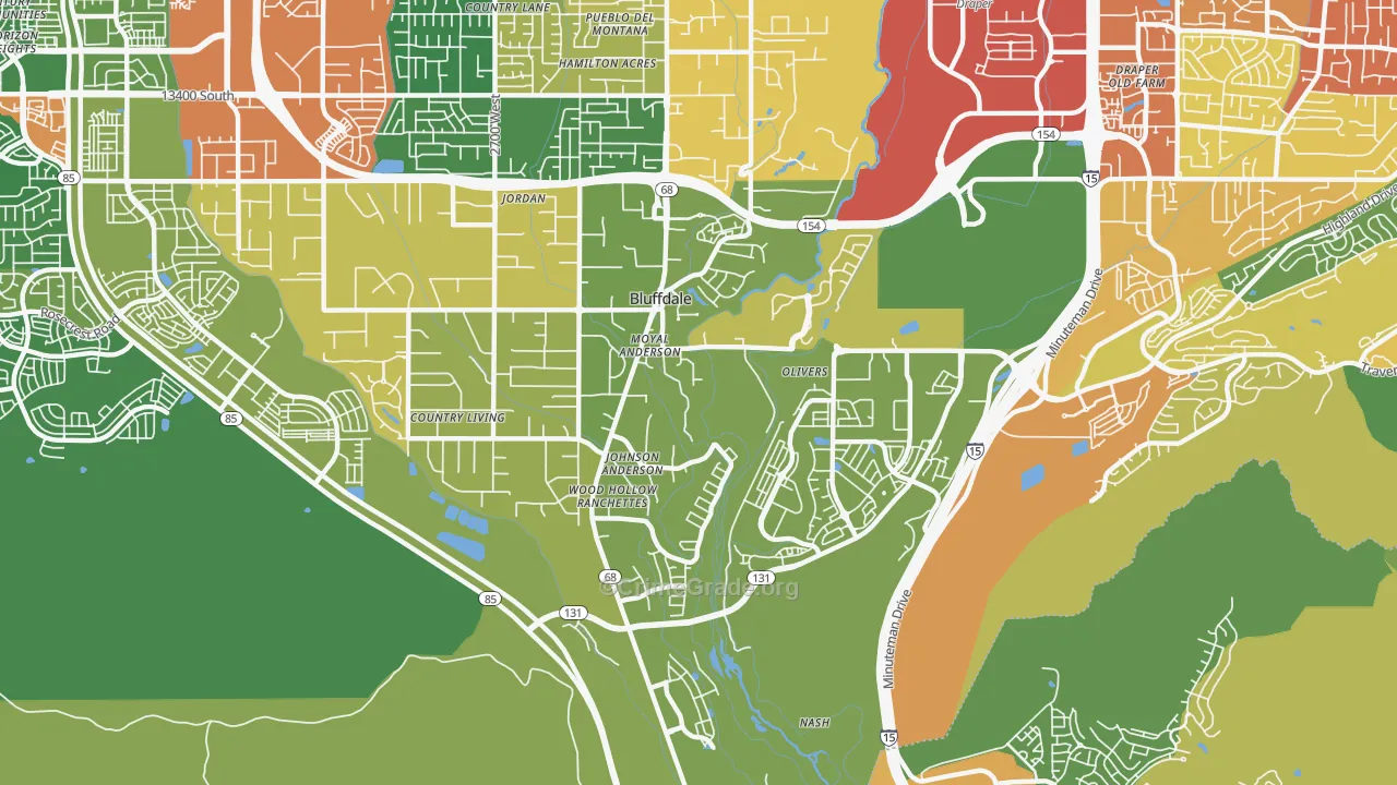 Bluffdale, UT Map of Theft Rates