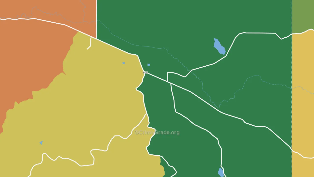 Bly, OR Map of Theft Rates