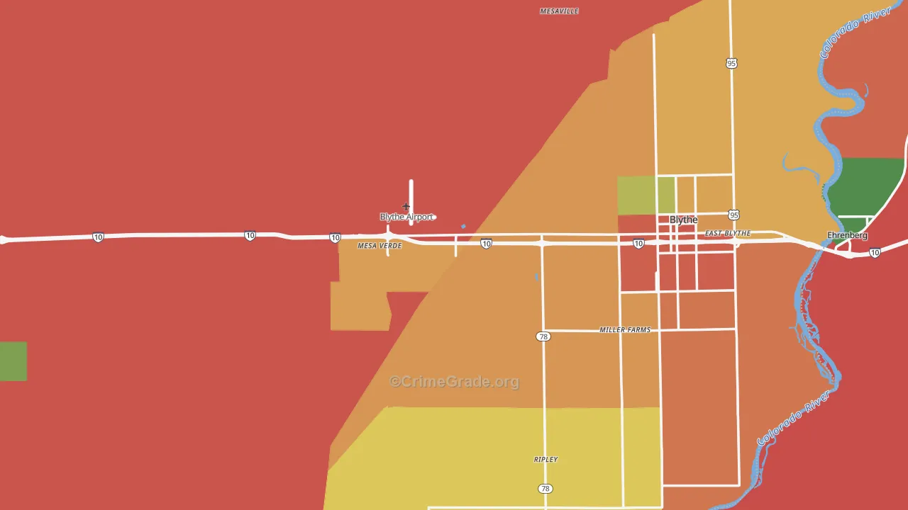 Blythe, CA Map of Theft Rates
