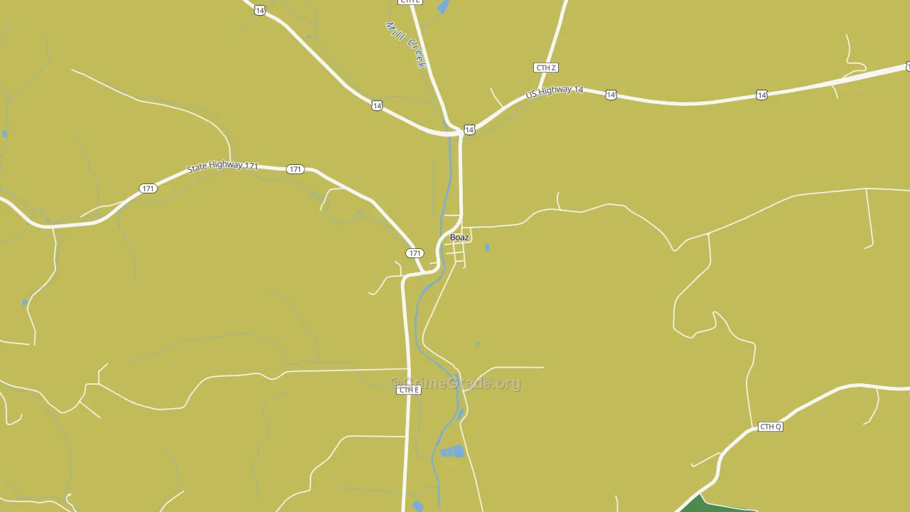 Boaz, WI Map of Theft Rates