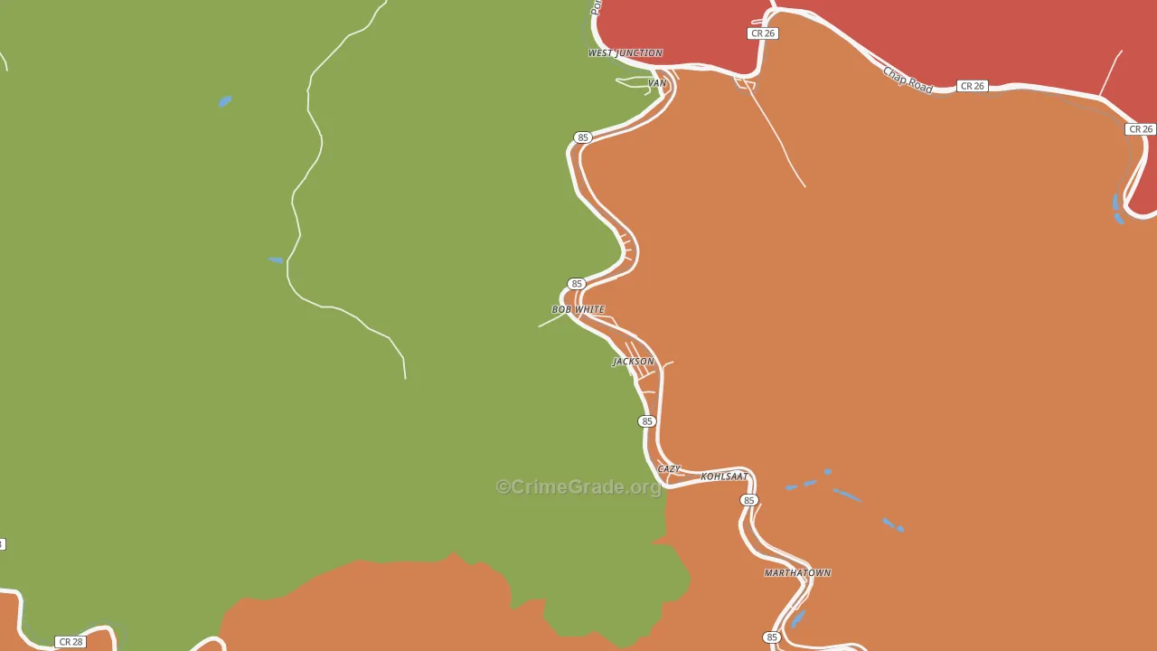 Bob White, WV Map of Theft Rates
