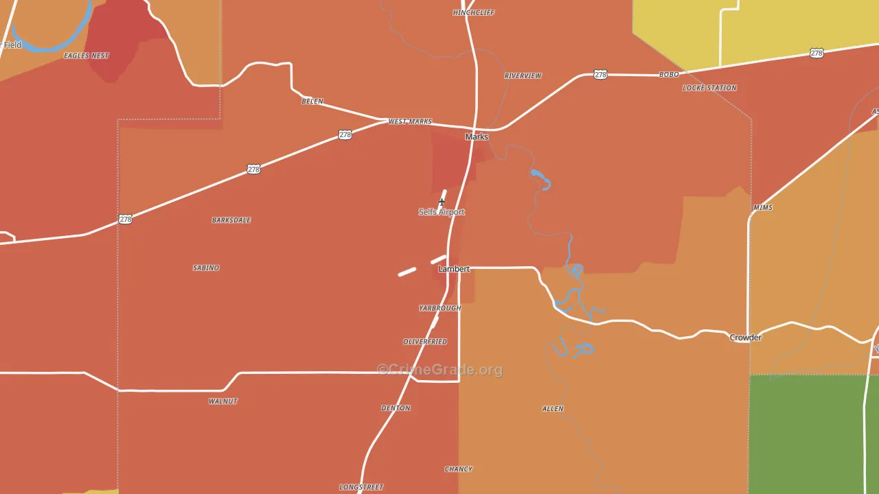 Bobo, MS Map of Theft Rates