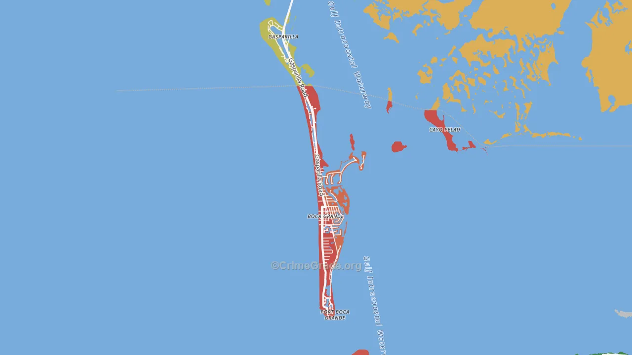 Boca Grande, FL Map of Theft Rates