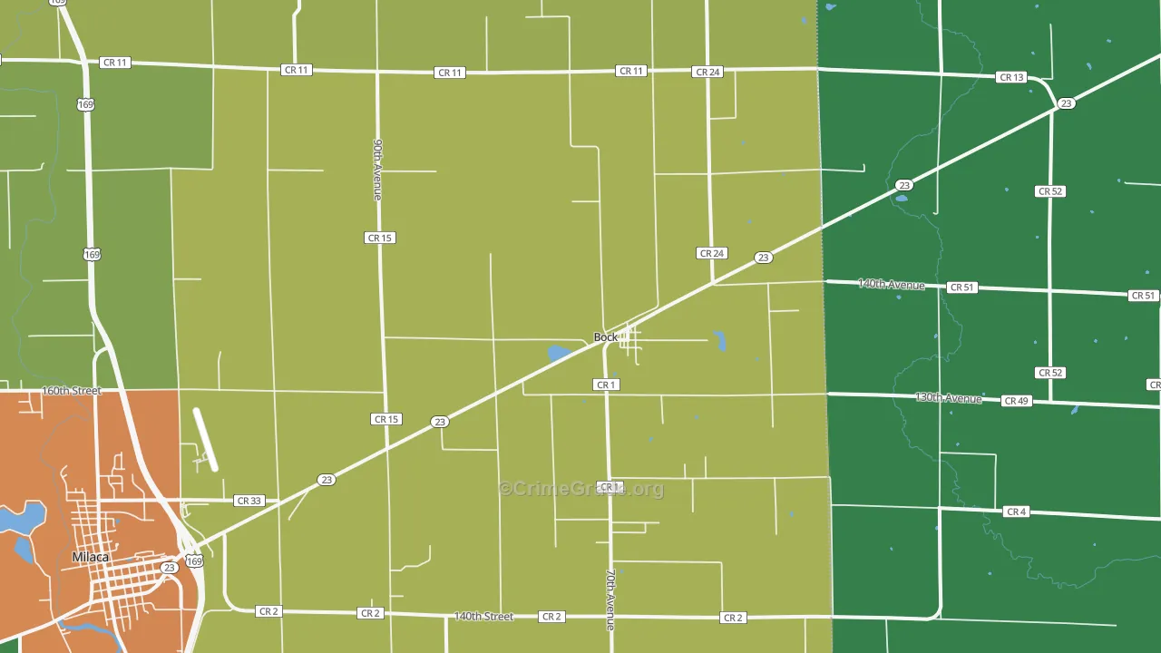 Bock, MN Map of Theft Rates