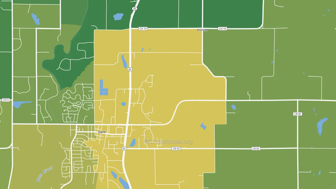 Bodum, MN Map of Theft Rates