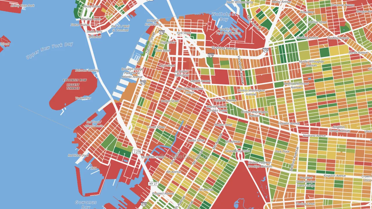 Boerum Hill, Brooklyn, NY Map of Theft Rates