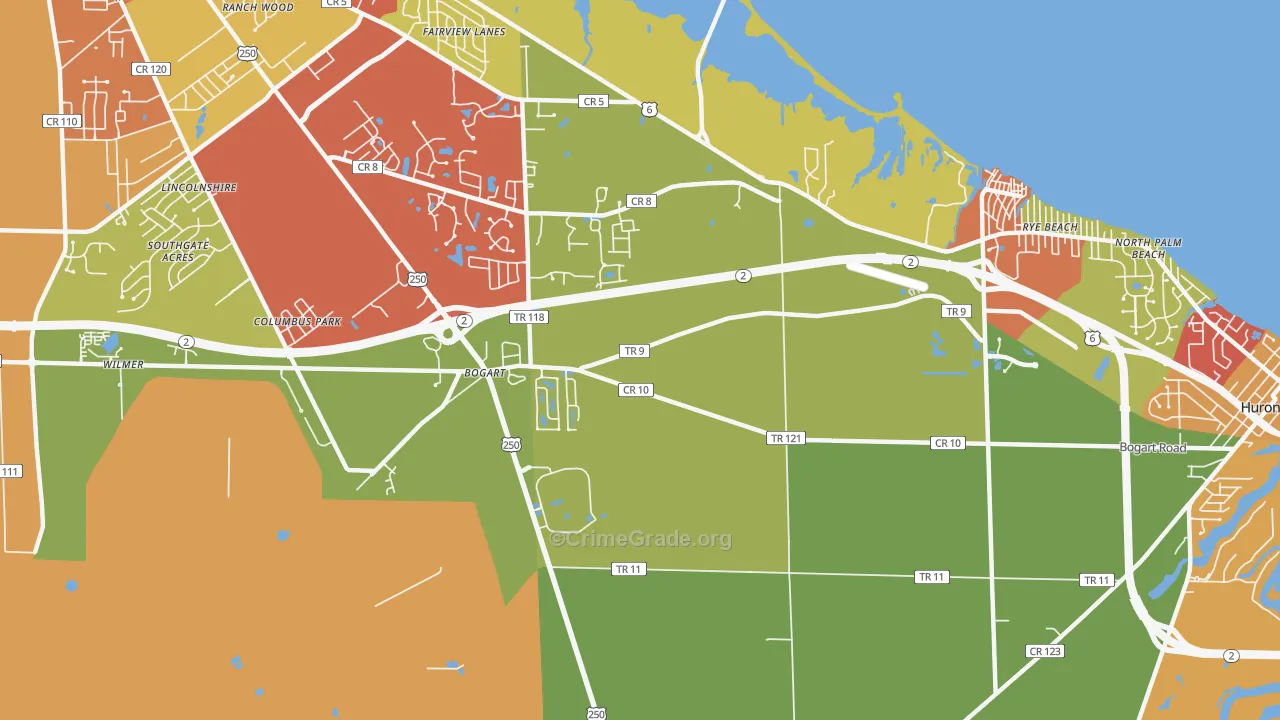 Bogart, OH Map of Theft Rates
