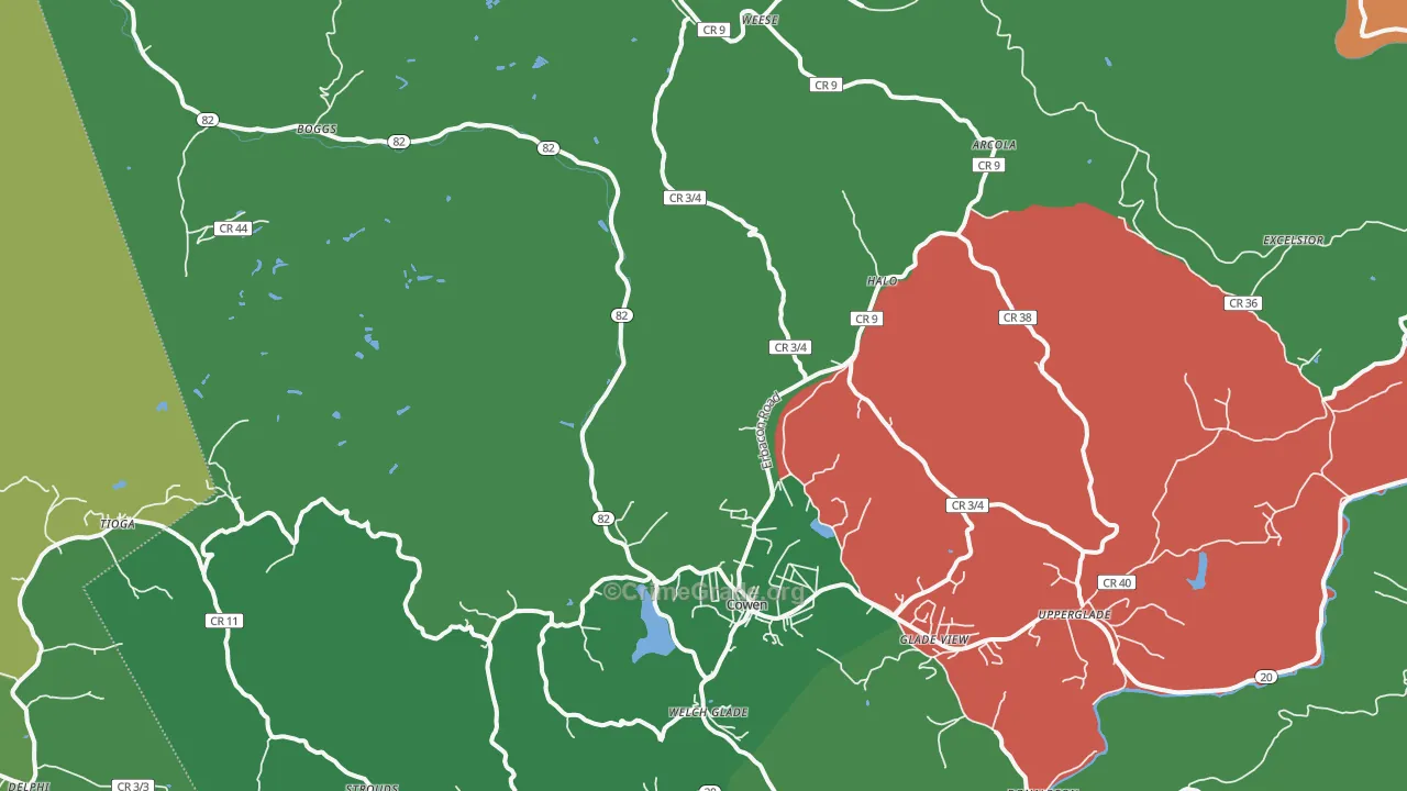 Boggs, WV Map of Theft Rates
