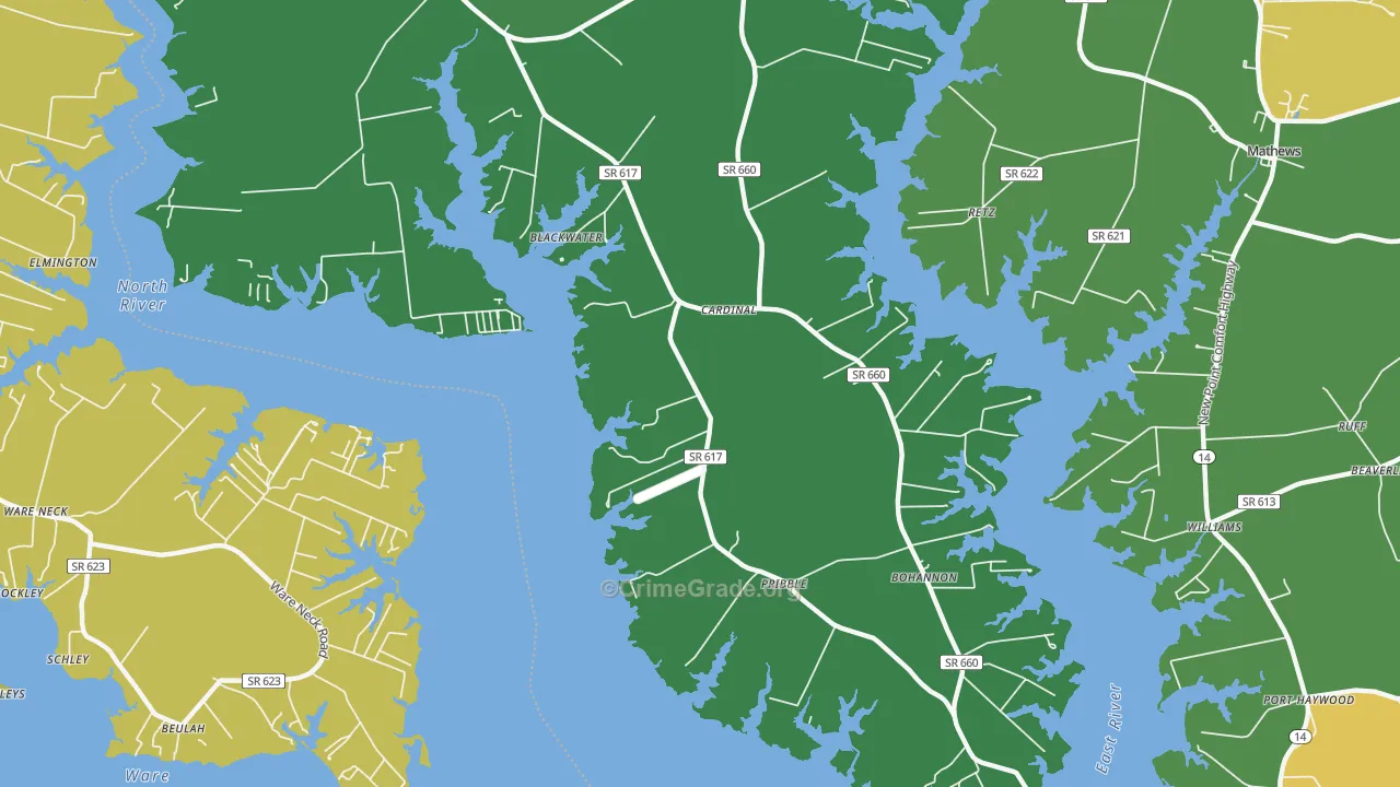 Bohannon, VA Map of Theft Rates
