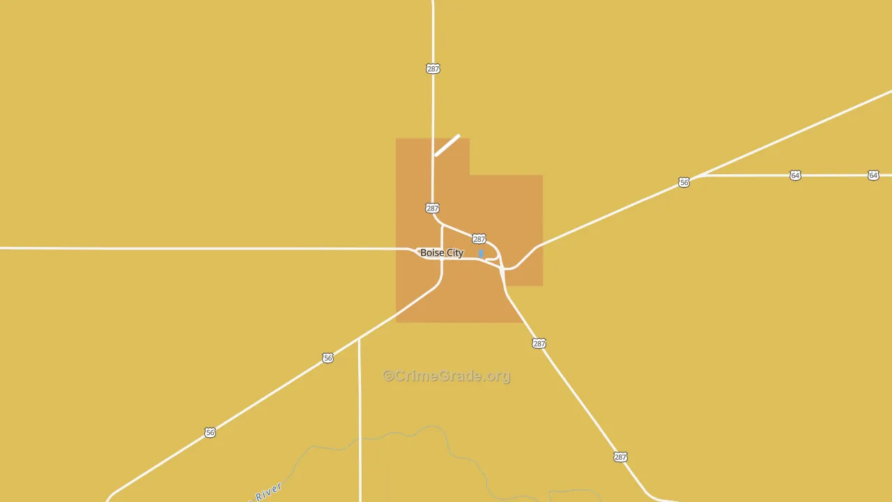 Boise City, OK Map of Theft Rates