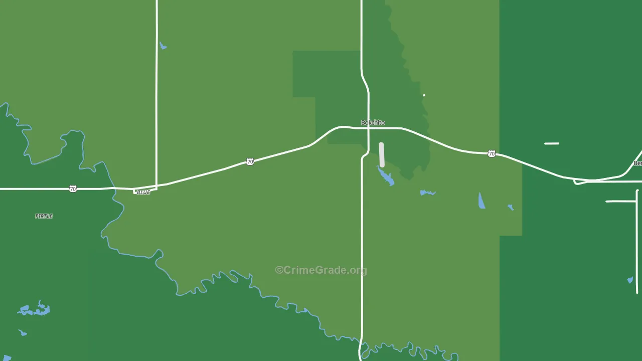 Bokchito, OK Map of Theft Rates
