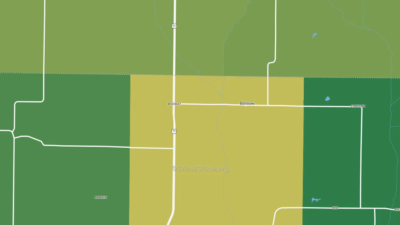 Bolckow, MO Map of Theft Rates