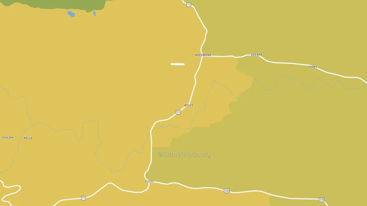 Boles, AR Map of Theft Rates
