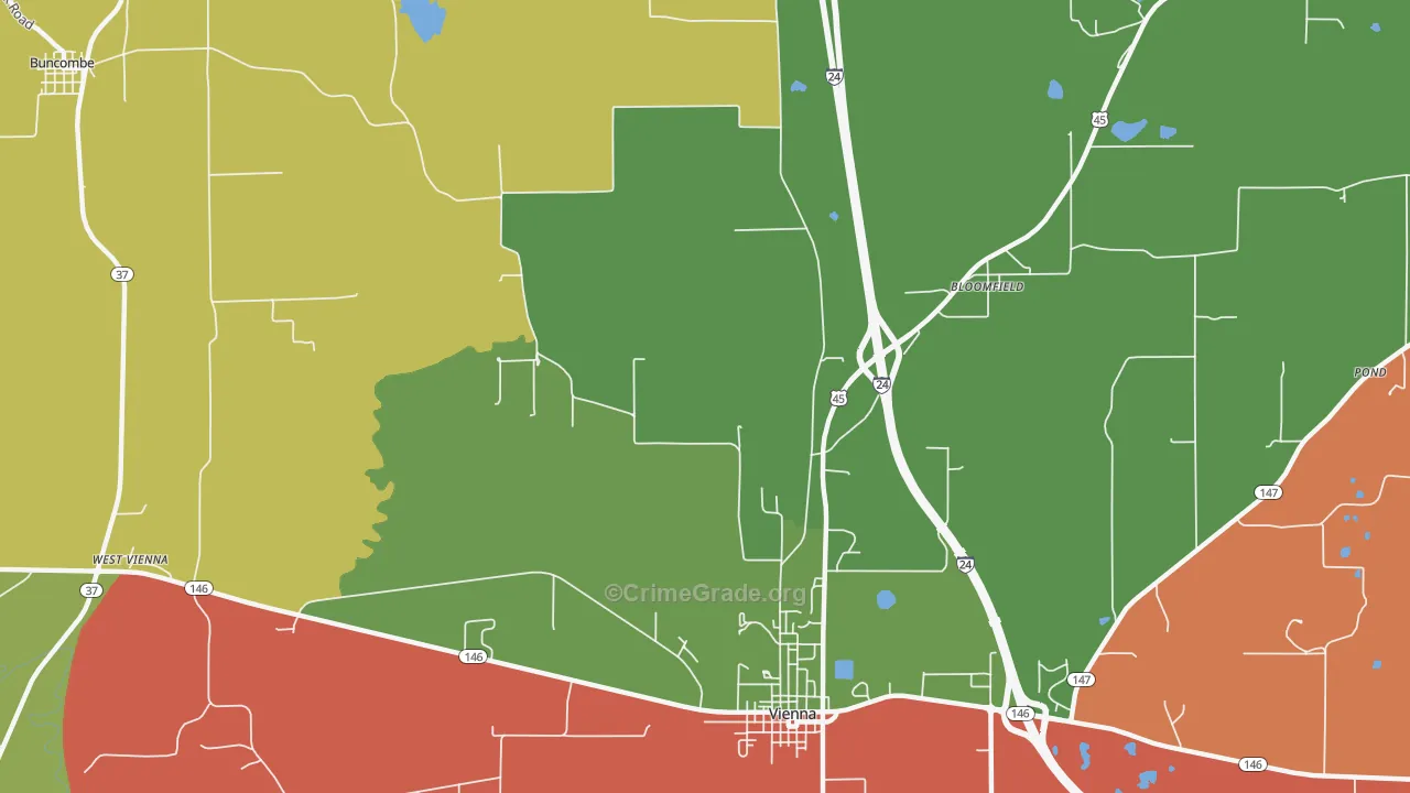 Boles, IL Map of Theft Rates