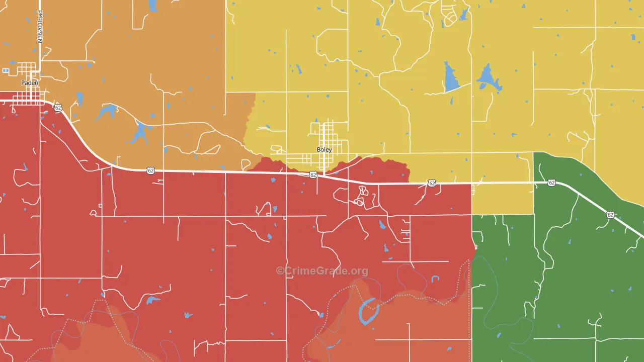 Boley, OK Map of Theft Rates