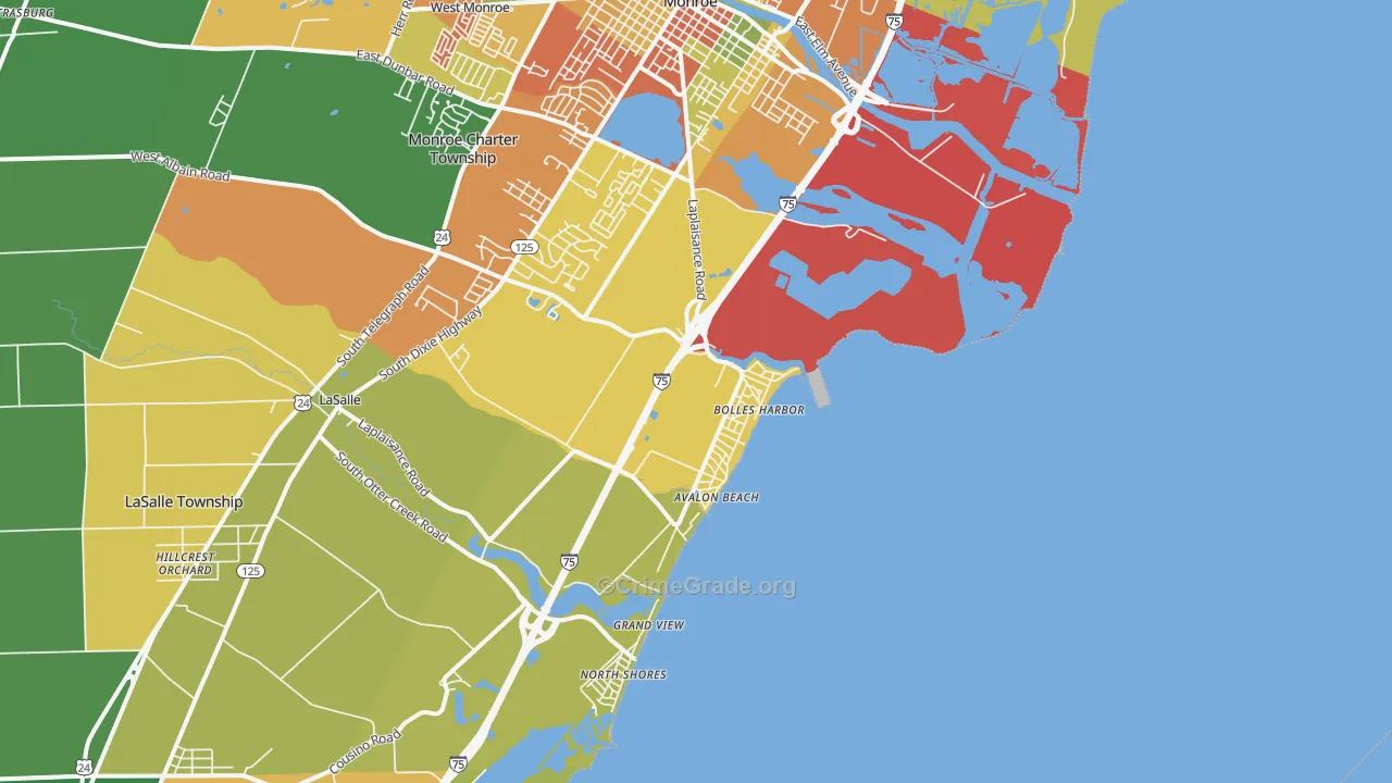 Bolles Harbor, MI Map of Theft Rates