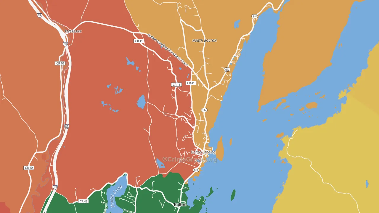 Bolton Landing, NY Map of Theft Rates