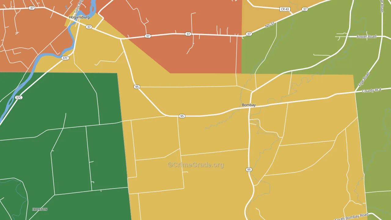 Bombay, NY Map of Theft Rates