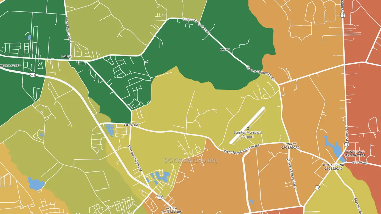 Bon Air Terrace, SC Map of Theft Rates