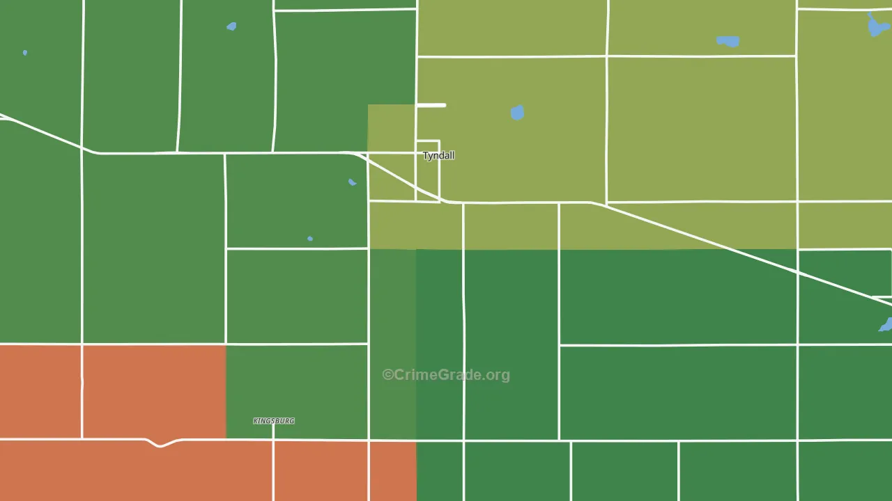 Bon Homme County, SD Map of Theft Rates